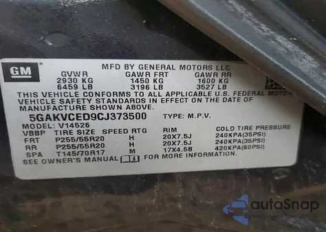 2012 Buick Enclave from USA, damaged, VIN 5GAKVCED9CJ373500